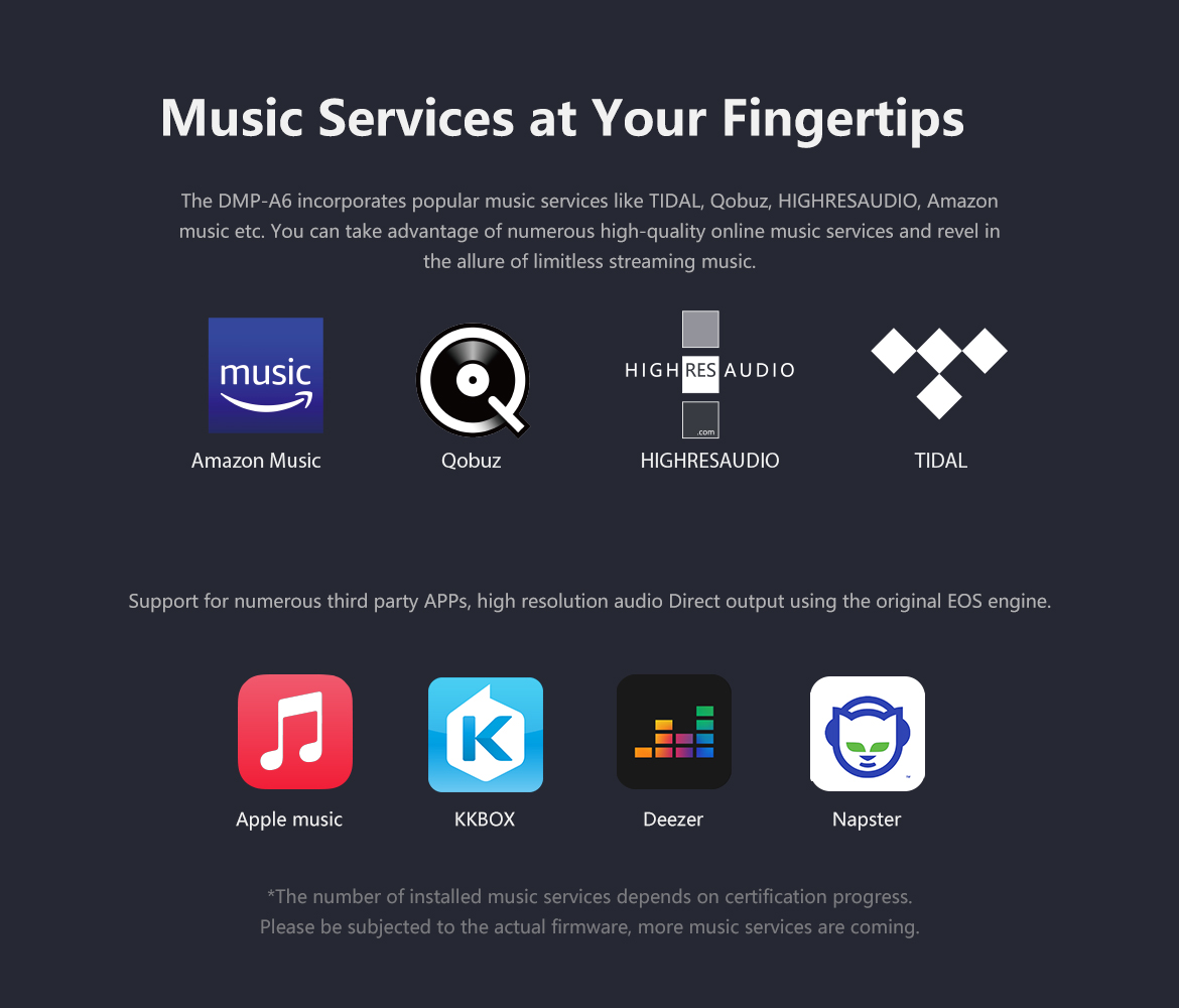  Eversolo DMP-A6 Streamers, Network Player, Music Service and  Streaming MQA Full Decode, DAC, DSD512 PCM768kHz/32Bit Bluetooth 5.0 aptX  HD, 6''HD Touchscreen, Exclusive App : Electronics